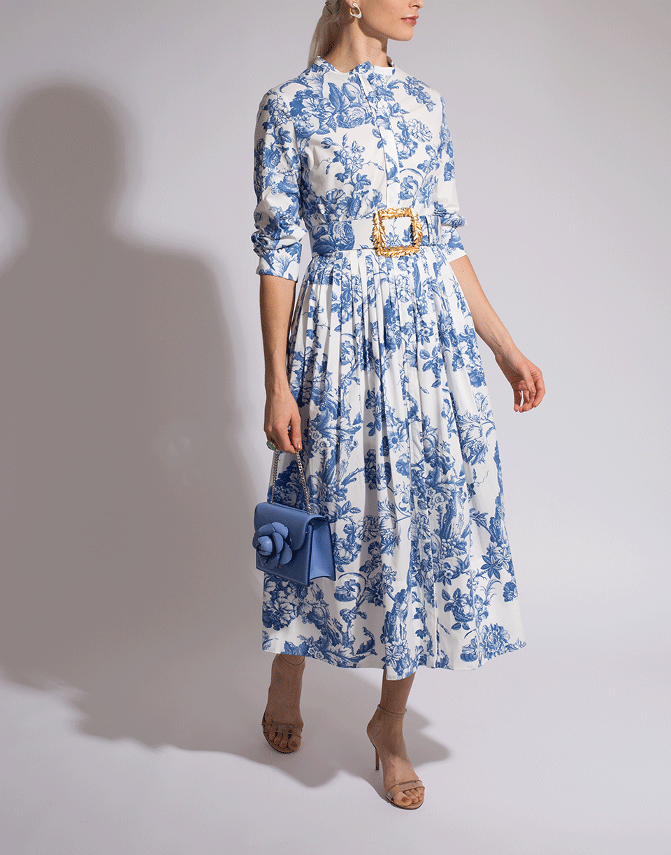OSCAR DE LA RENTA-Printed Shirt Dress-