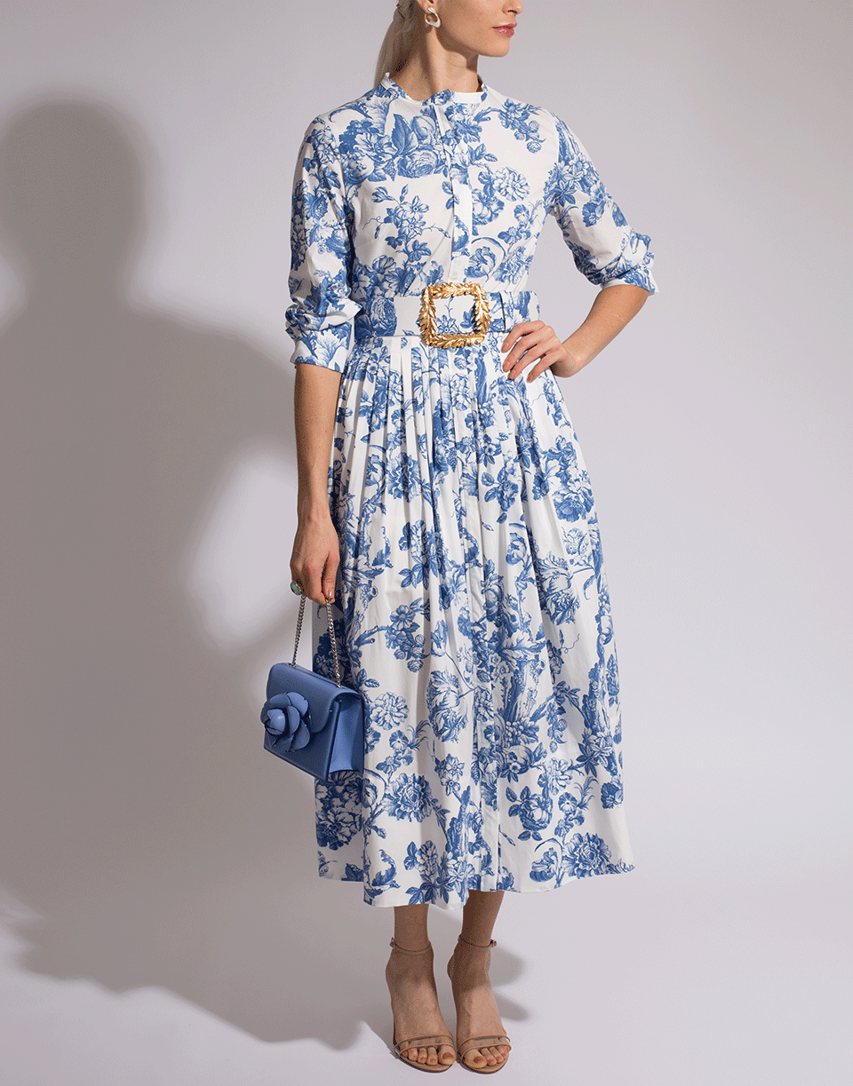OSCAR DE LA RENTA-Printed Shirt Dress-