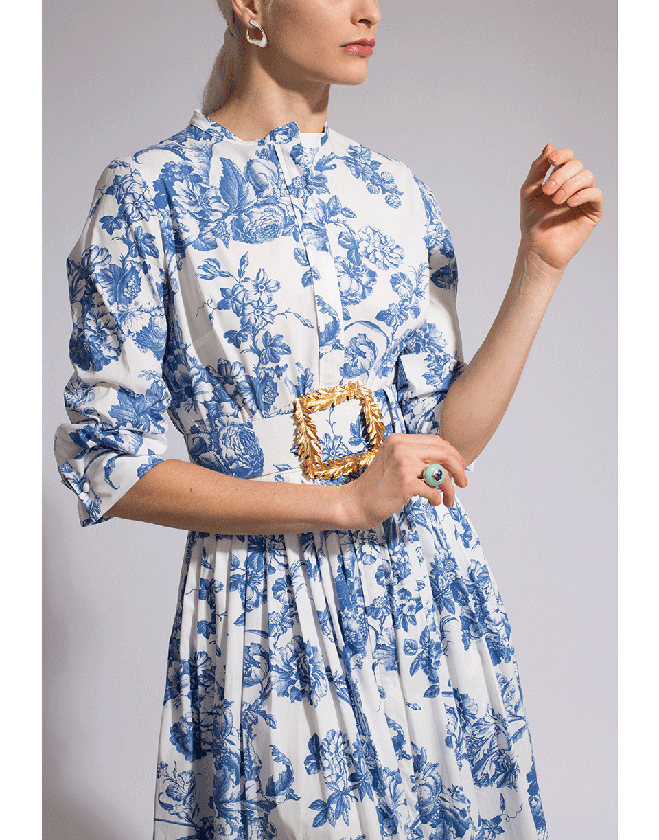 OSCAR DE LA RENTA-Printed Shirt Dress-