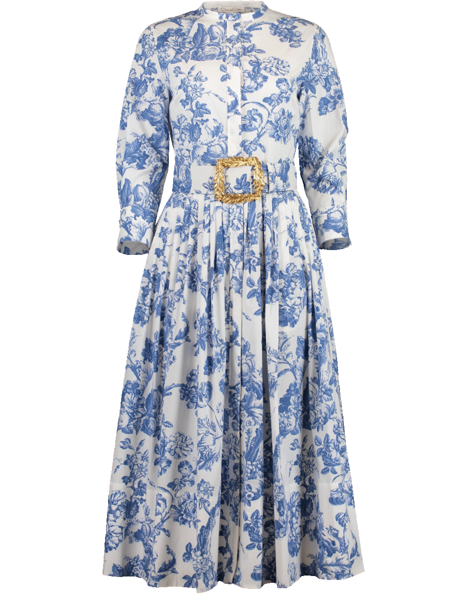 OSCAR DE LA RENTA-Printed Shirt Dress-