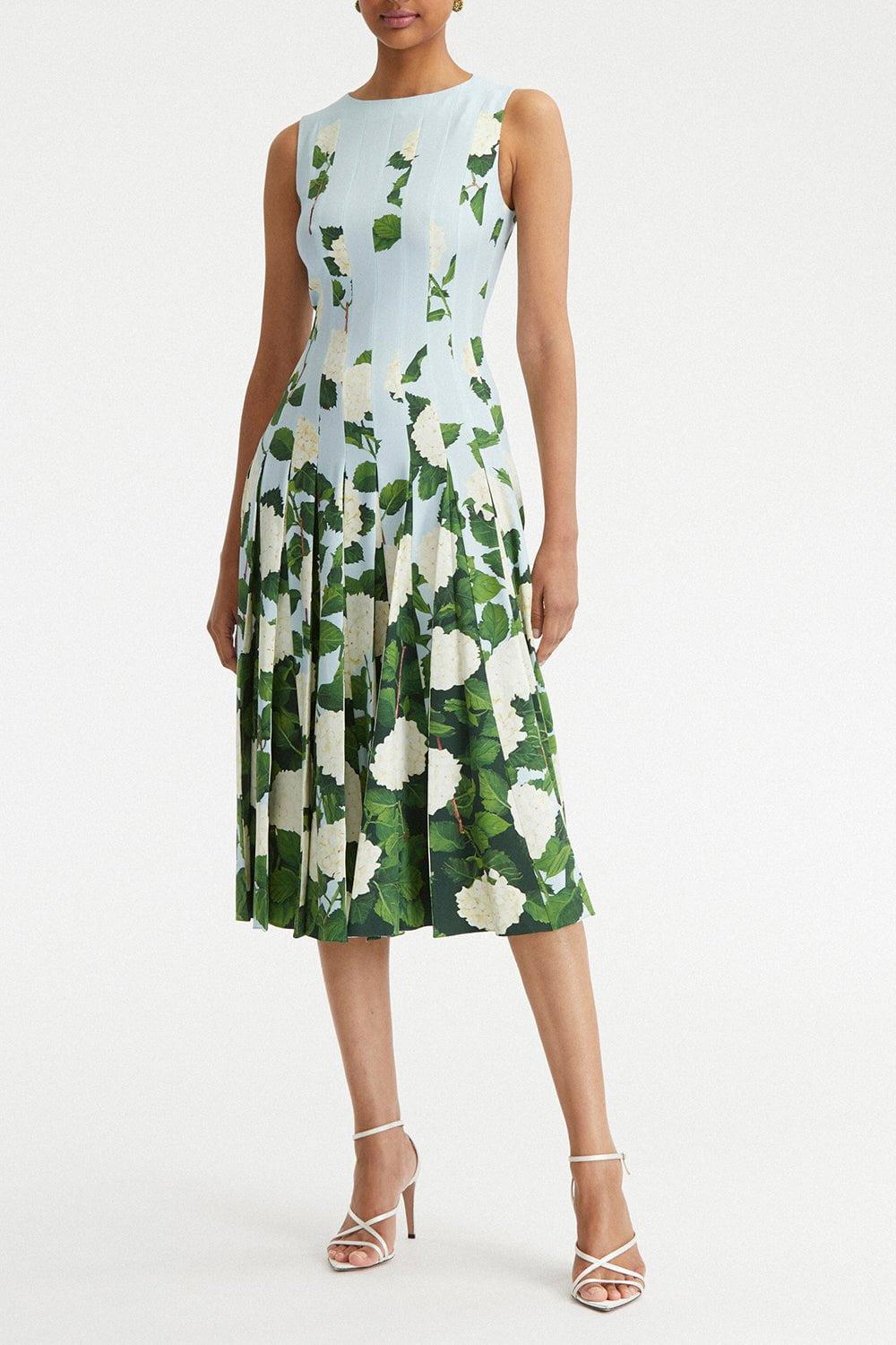 OSCAR DE LA RENTA-Printed Cady Dress-