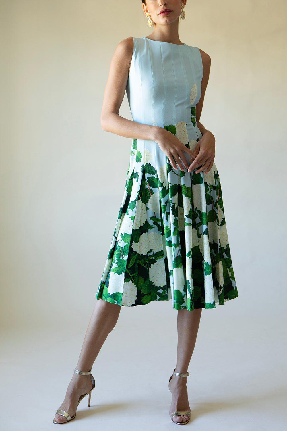 OSCAR DE LA RENTA-Printed Cady Dress-
