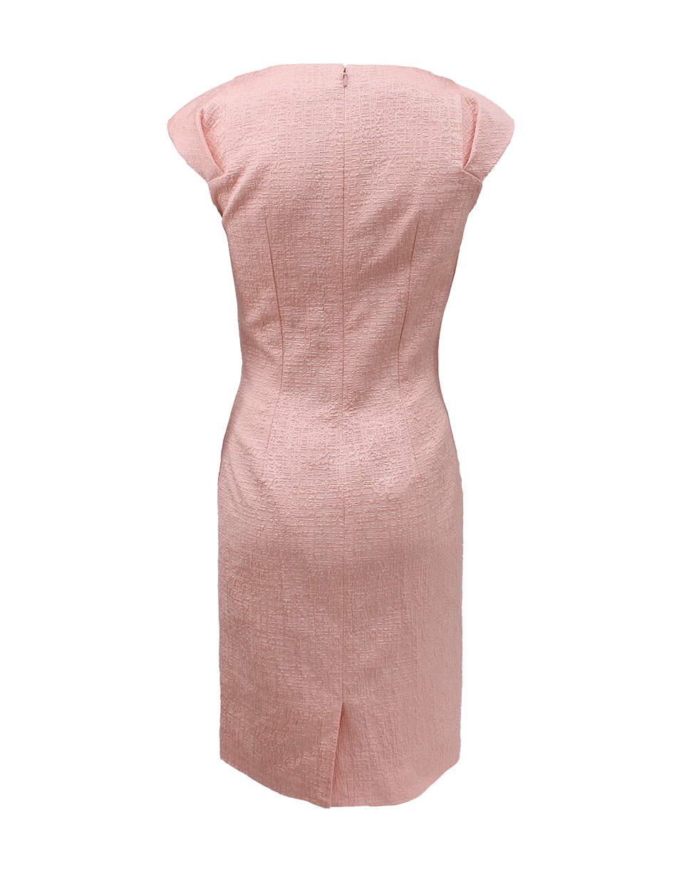 OSCAR DE LA RENTA-V-Neck Twist Front Dress-
