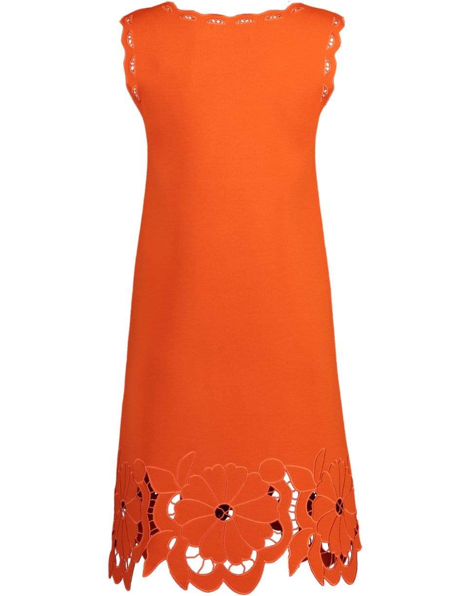 OSCAR DE LA RENTA-Sleeveless Crewneck Cut Out Hem Dress-