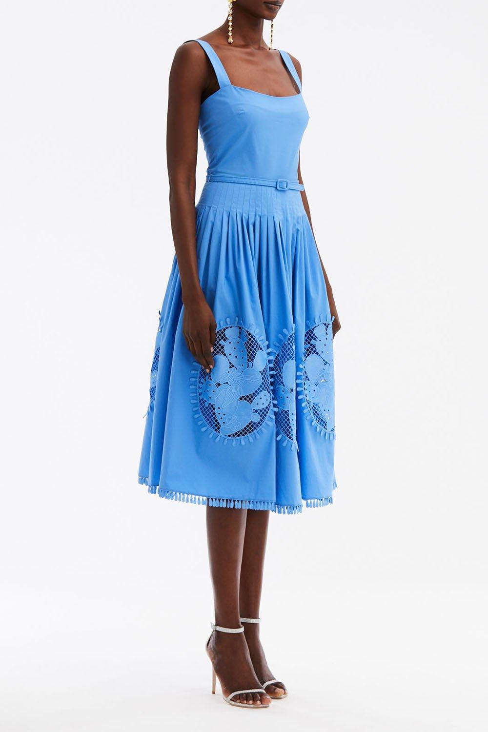 OSCAR DE LA RENTA-Sleeveless Applique Dress-