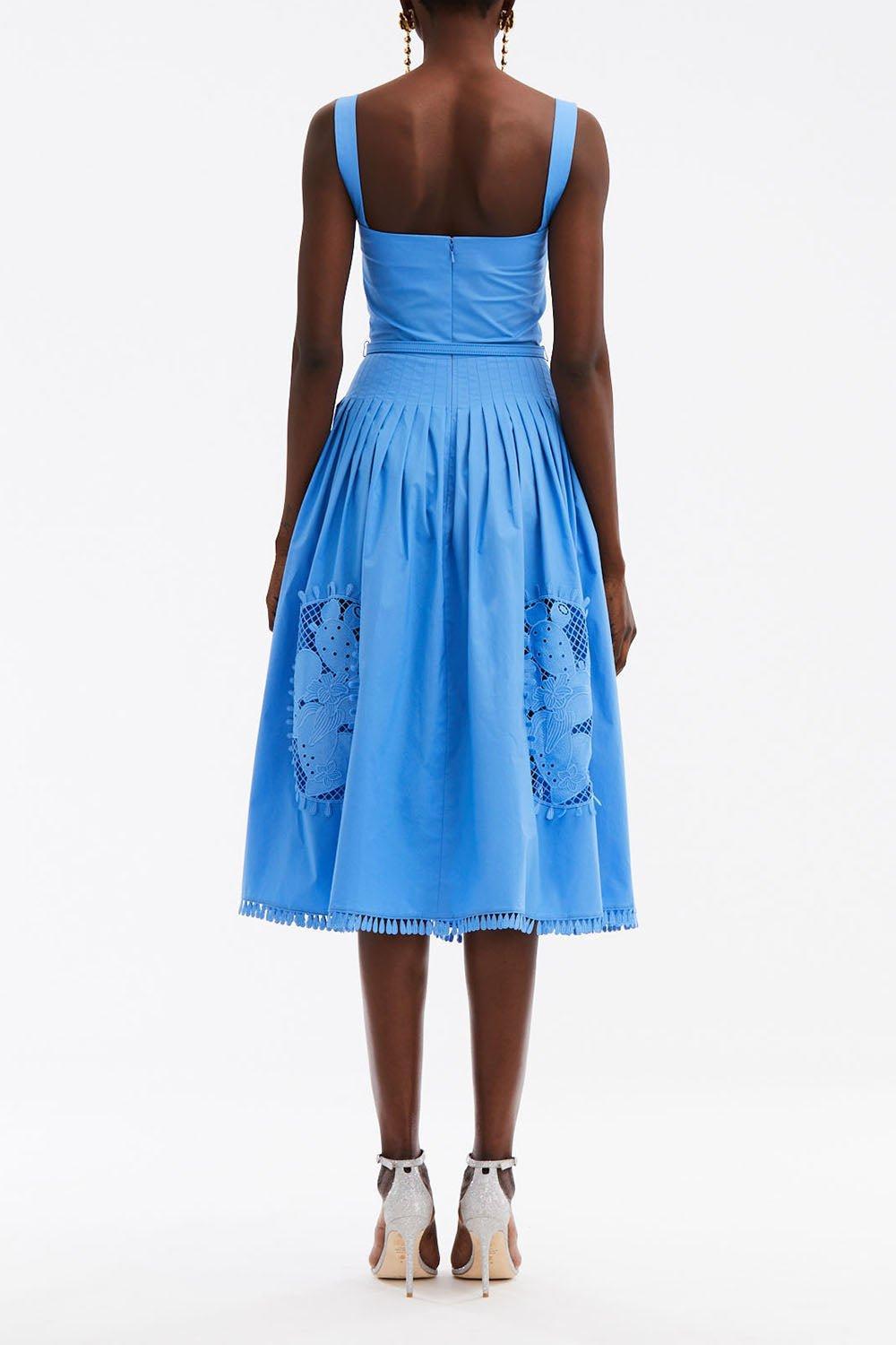 OSCAR DE LA RENTA-Sleeveless Applique Dress-