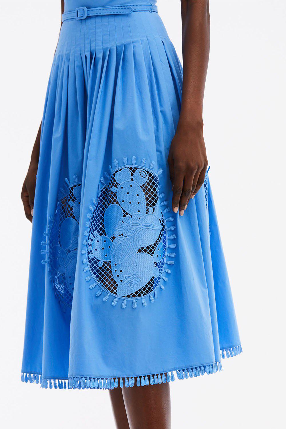 OSCAR DE LA RENTA-Sleeveless Applique Dress-