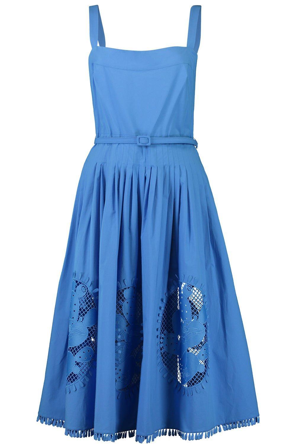 OSCAR DE LA RENTA-Sleeveless Applique Dress-