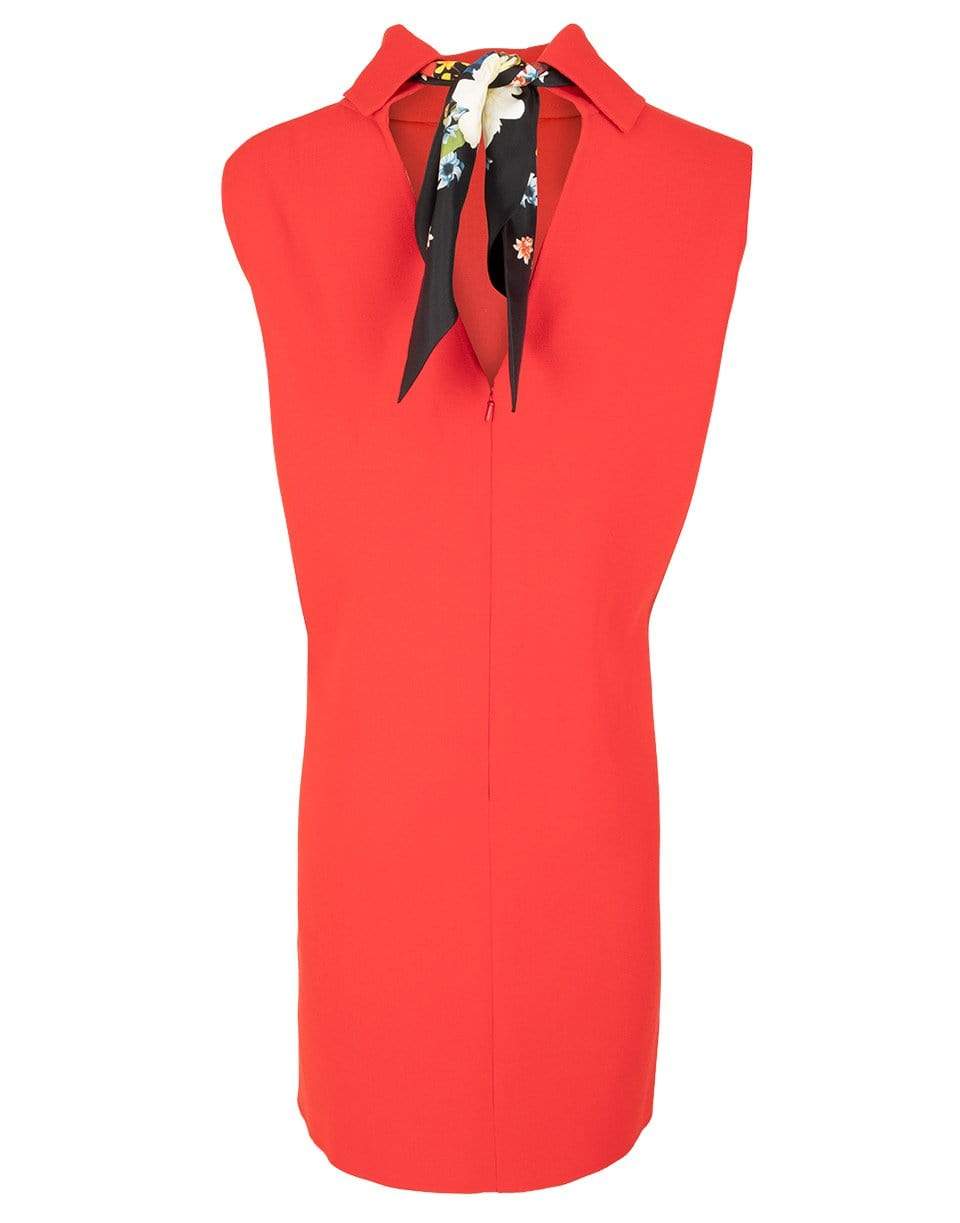 OSCAR DE LA RENTA-Back Tie Scarf Shift Dress-