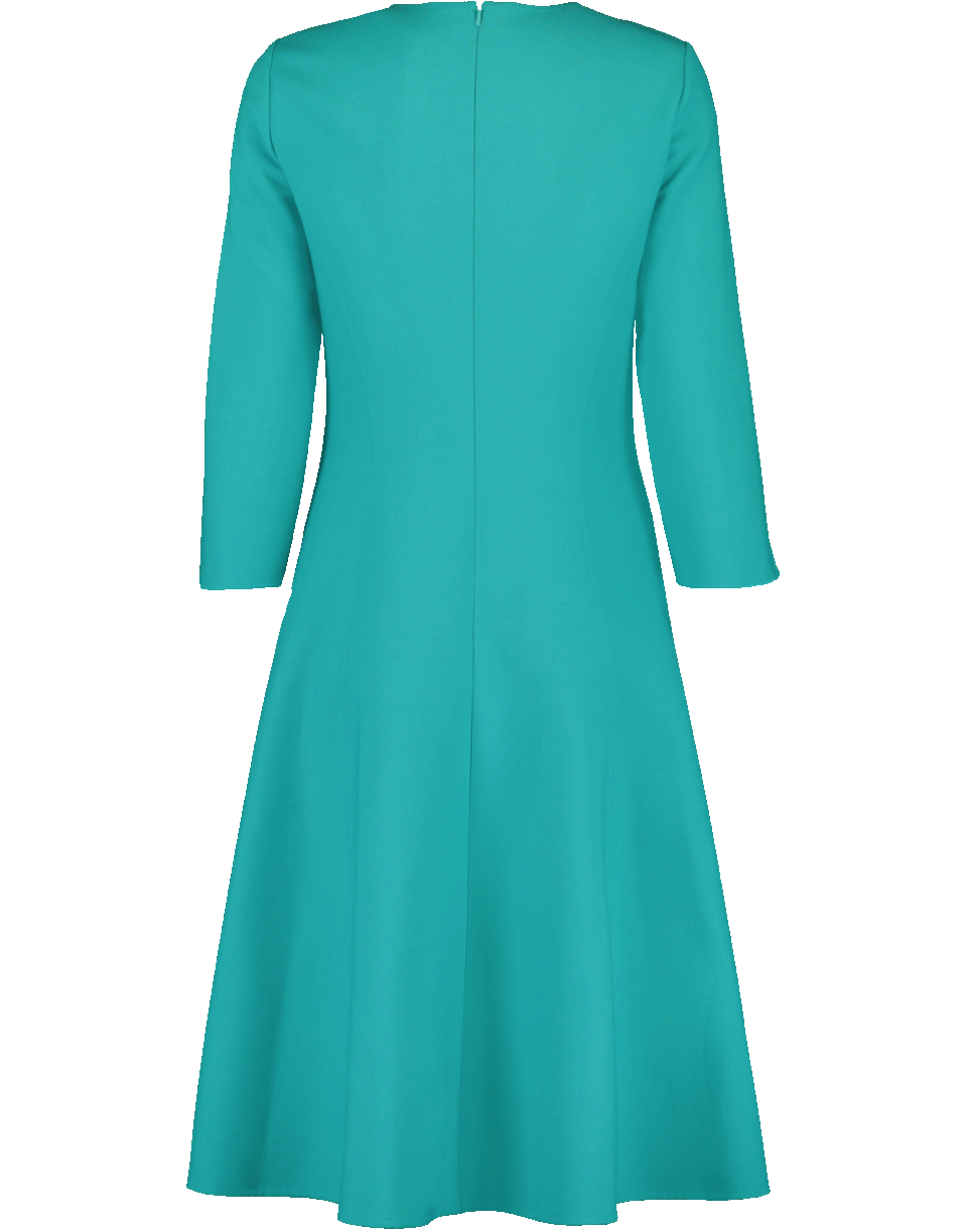 OSCAR DE LA RENTA-Split Elbow Sleeve Double Face Dress-