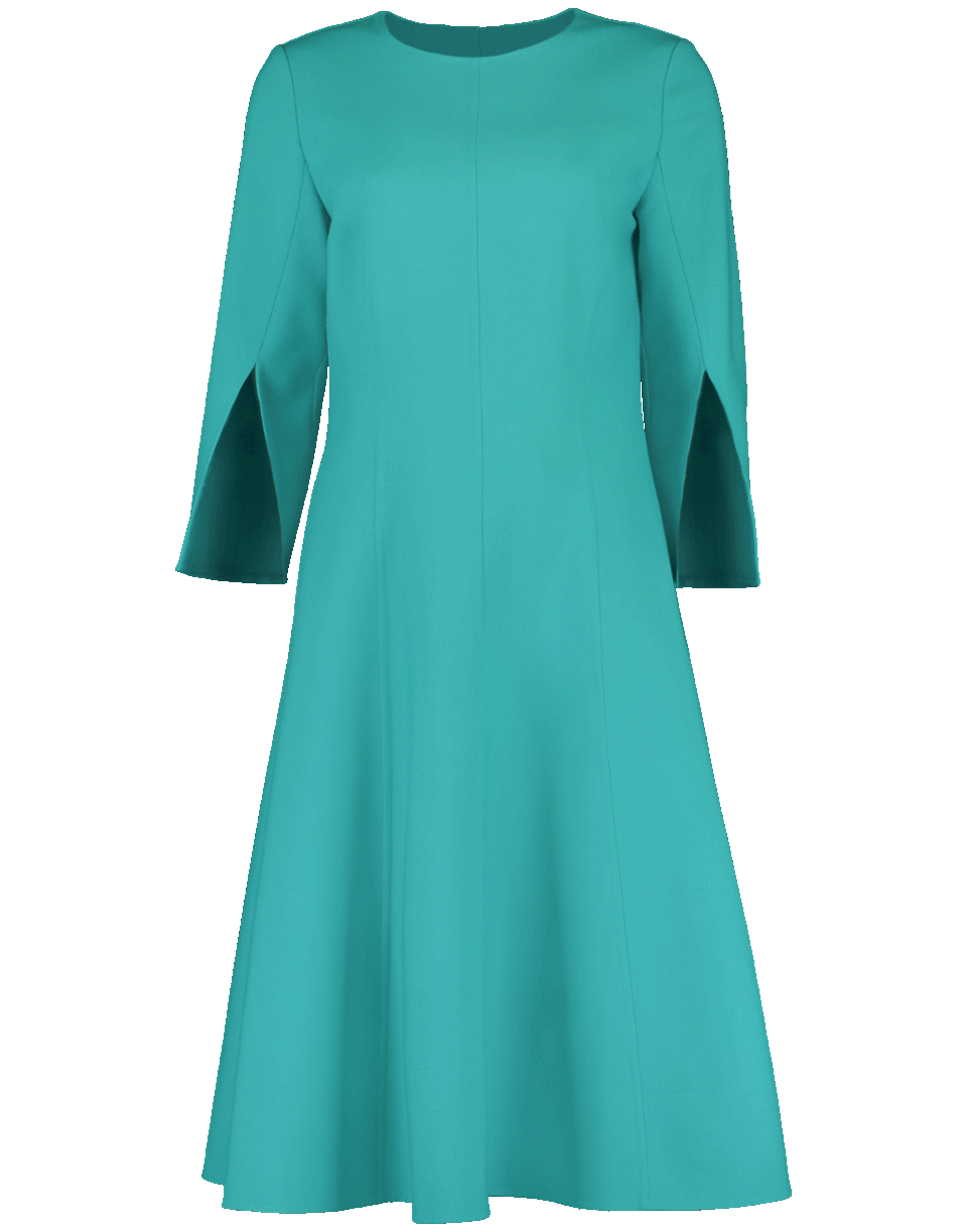 OSCAR DE LA RENTA-Split Elbow Sleeve Double Face Dress-