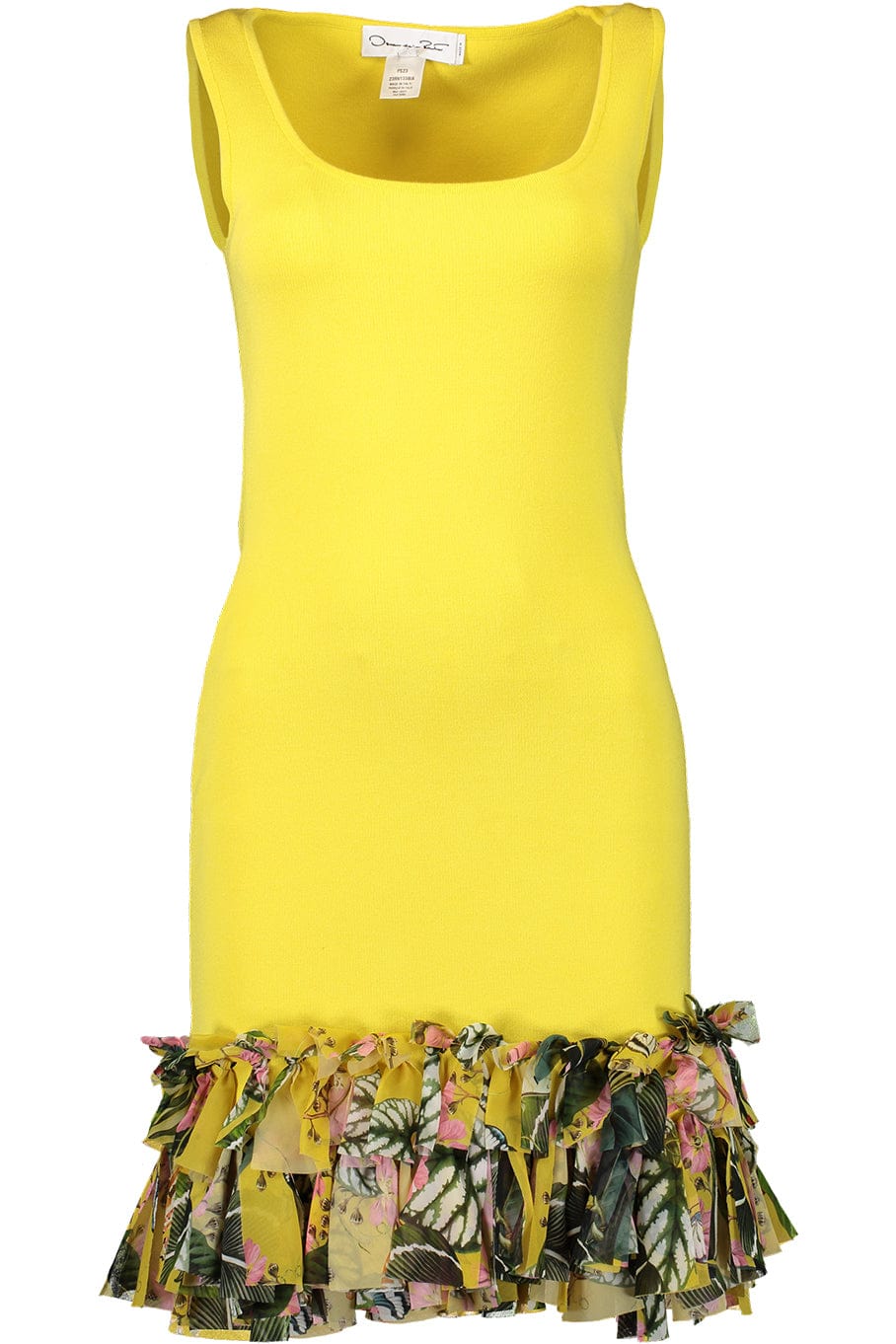 OSCAR DE LA RENTA-Chiffon Fringed Mini Dress-