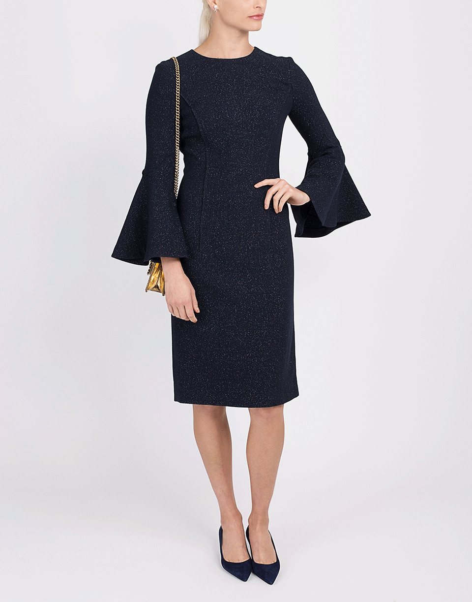 OSCAR DE LA RENTA-Shimmer Wool Pencil Dress-