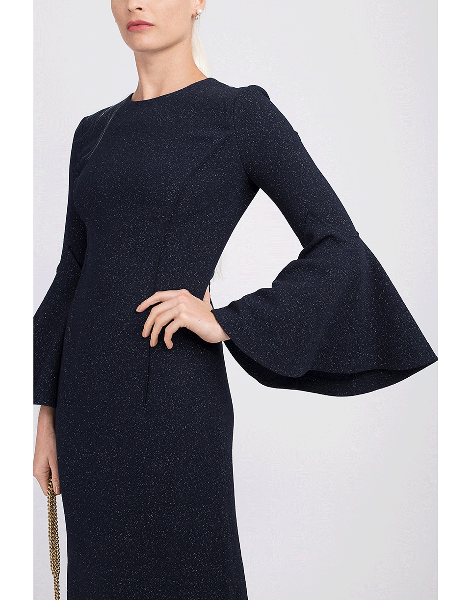 OSCAR DE LA RENTA-Shimmer Wool Pencil Dress-