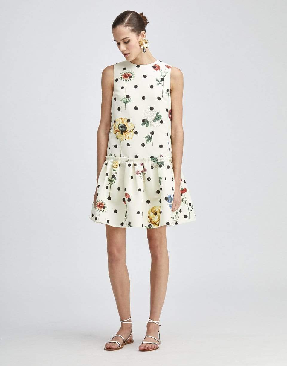 OSCAR DE LA RENTA-Sleeveless Sac Dress With Flounce At Hem-
