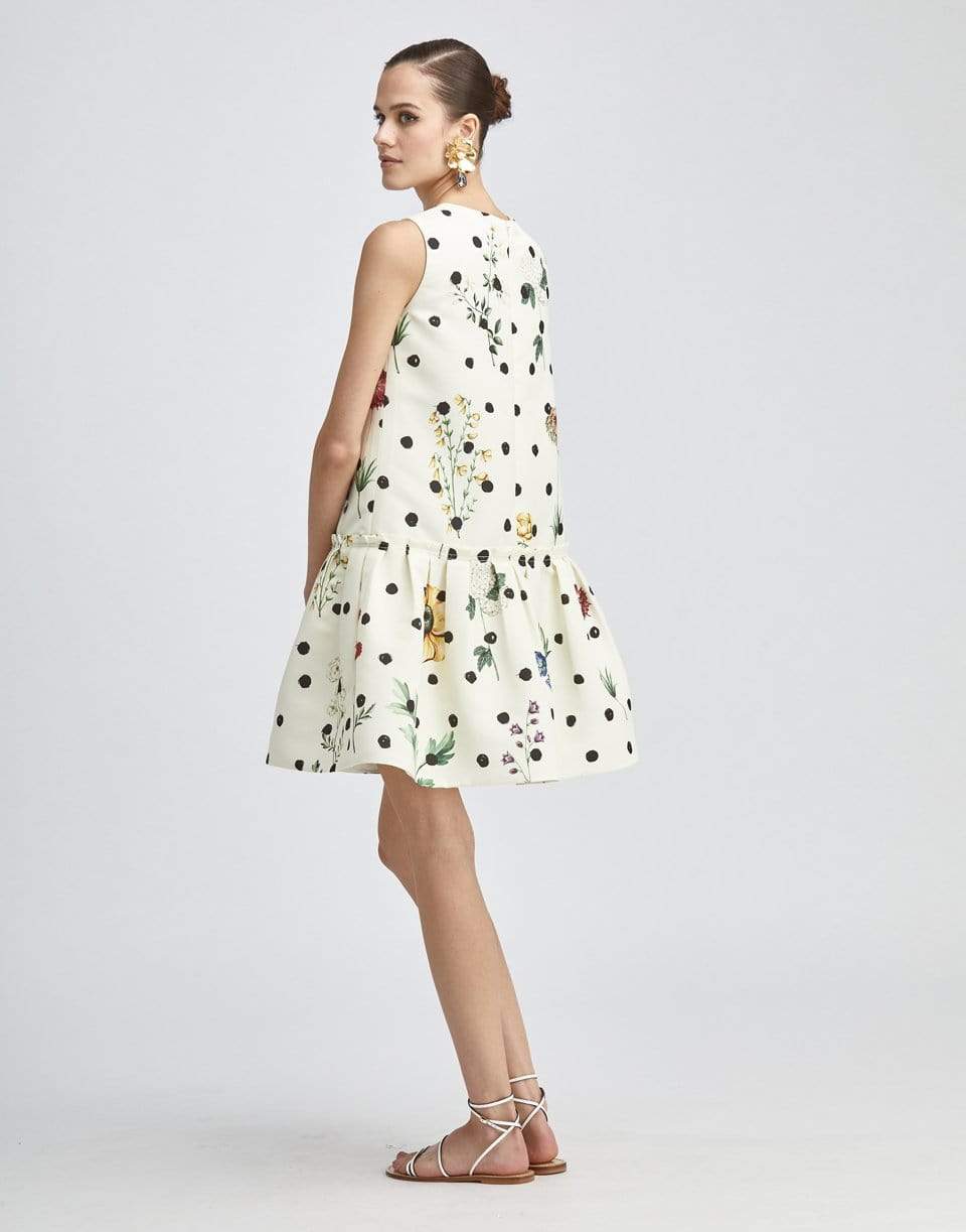 OSCAR DE LA RENTA-Sleeveless Sac Dress With Flounce At Hem-