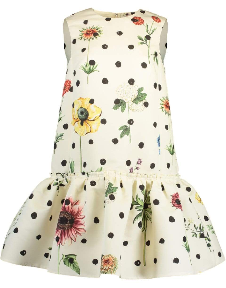 OSCAR DE LA RENTA-Sleeveless Sac Dress With Flounce At Hem-