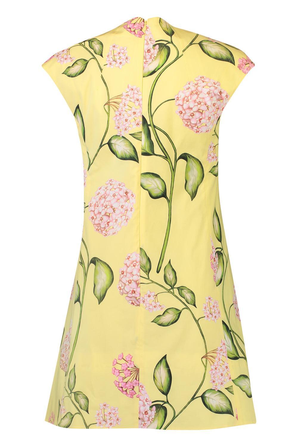 Porcelain Flower Mini Dress-FLORAL-8-CLOTHINGDRESSCASUAL-OSCAR DE LA RENTA