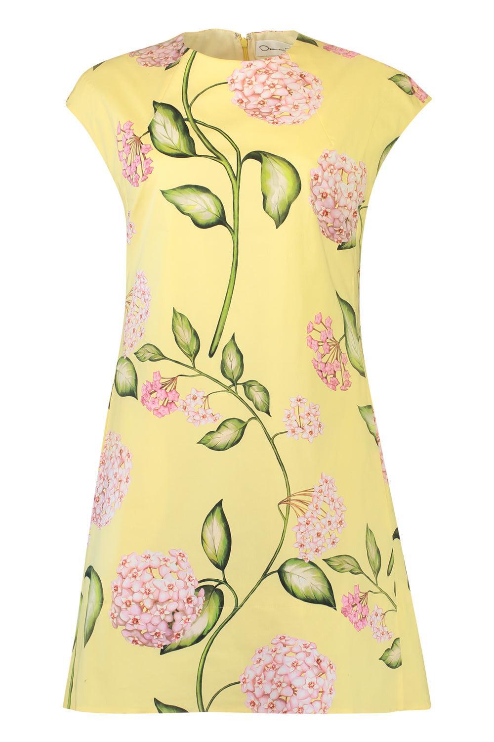 Porcelain Flower Mini Dress-FLORAL-8-CLOTHINGDRESSCASUAL-OSCAR DE LA RENTA