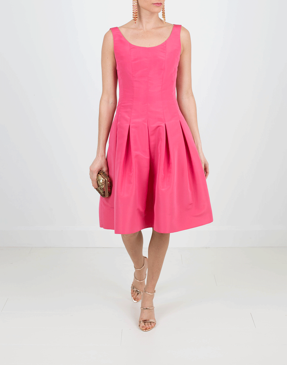 OSCAR DE LA RENTA-Pleated Skirt Dress-