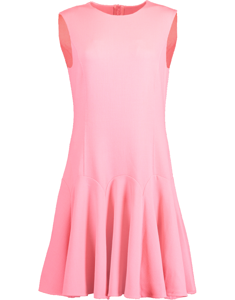 OSCAR DE LA RENTA-Sleeveless Flounce Shift Dress-