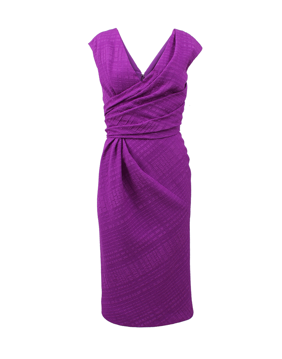 OSCAR DE LA RENTA-V-Neck Pencil Dress-