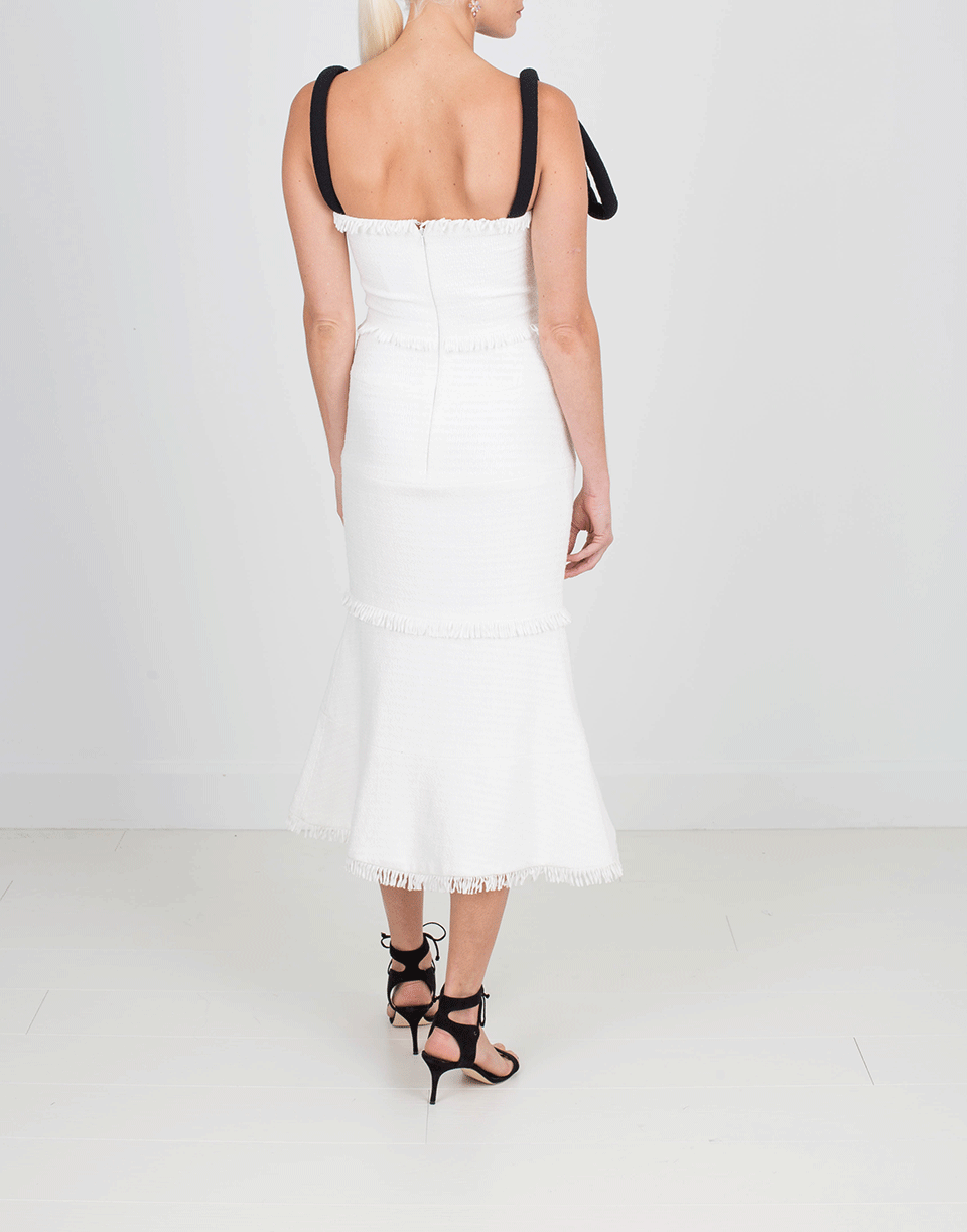OSCAR DE LA RENTA-Fitted Tube Strap Tank Dress-