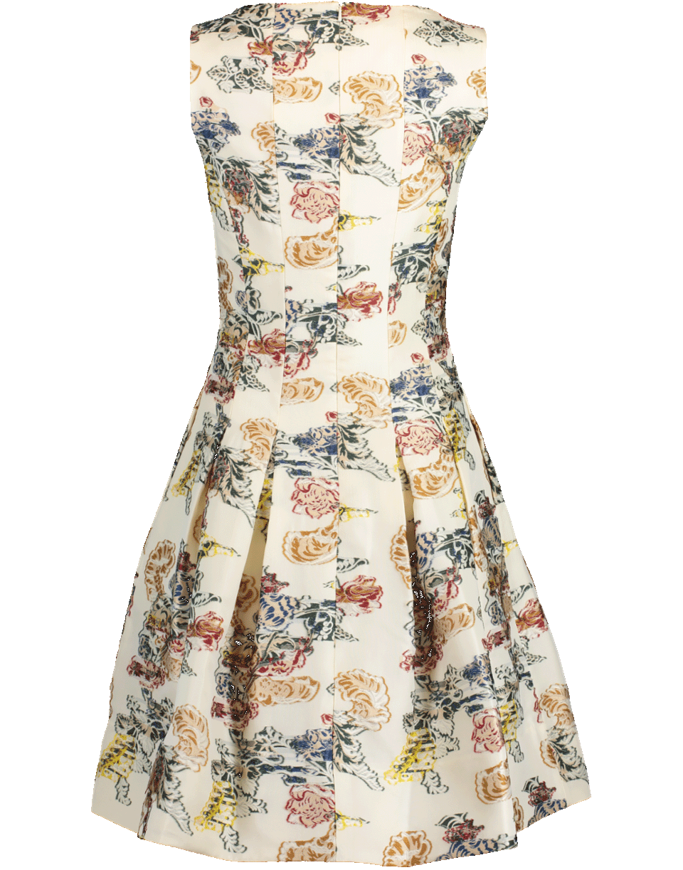 OSCAR DE LA RENTA-Bateau Neck Full Bottom Dress-