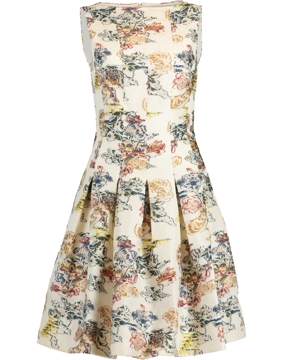 OSCAR DE LA RENTA-Bateau Neck Full Bottom Dress-