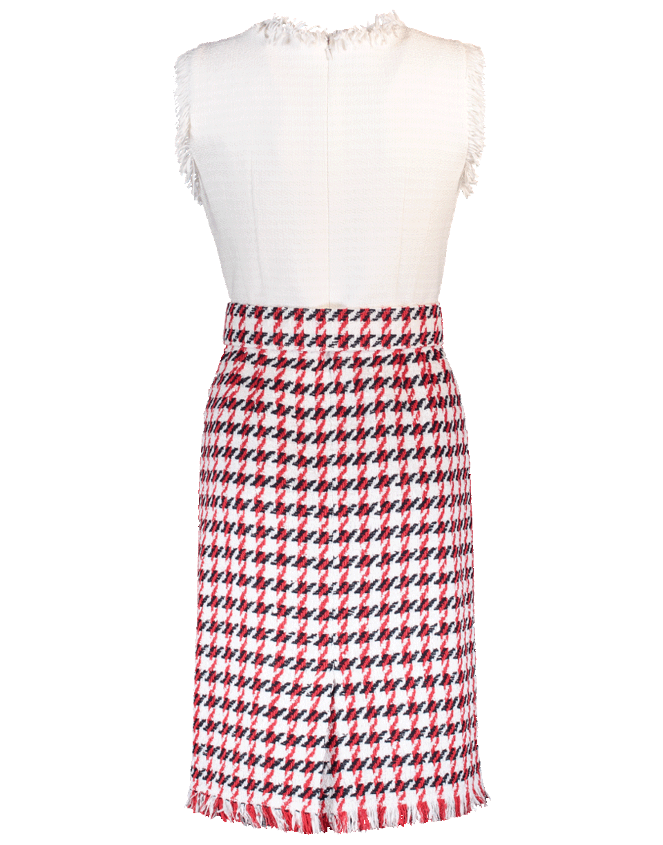 OSCAR DE LA RENTA-Houndstooth Dress With Ivory Top-