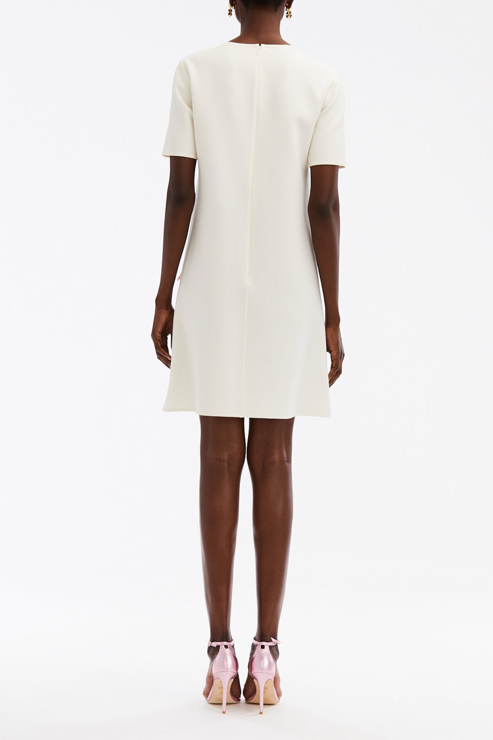 OSCAR DE LA RENTA-Painted Poppies Shift Dress - Ivory-