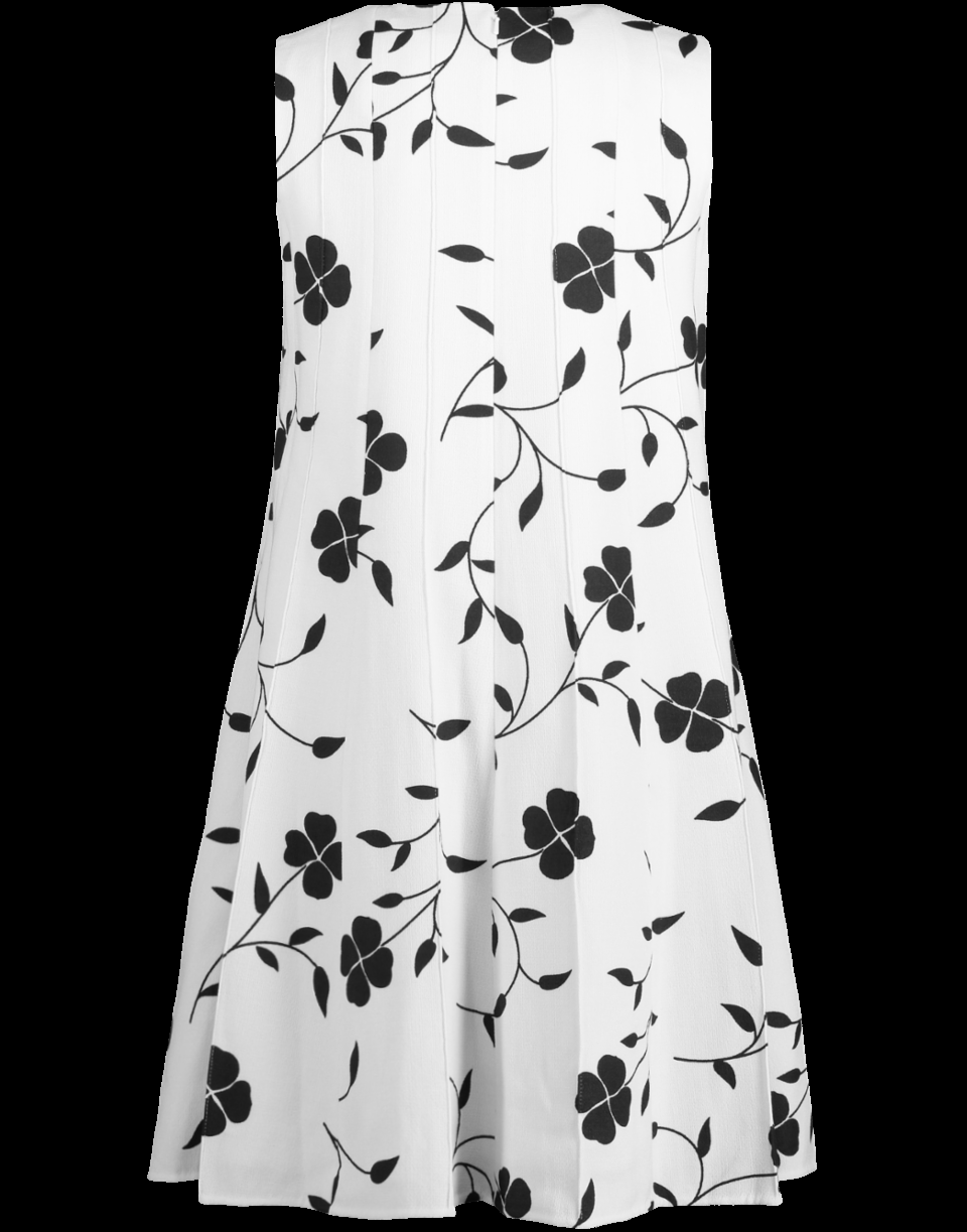 OSCAR DE LA RENTA-Ivory Floral Print Swing Dress-