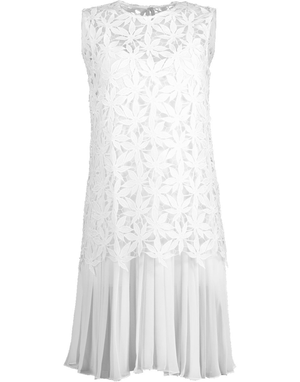 OSCAR DE LA RENTA-Macramé Maple Leaf Shift Dress-