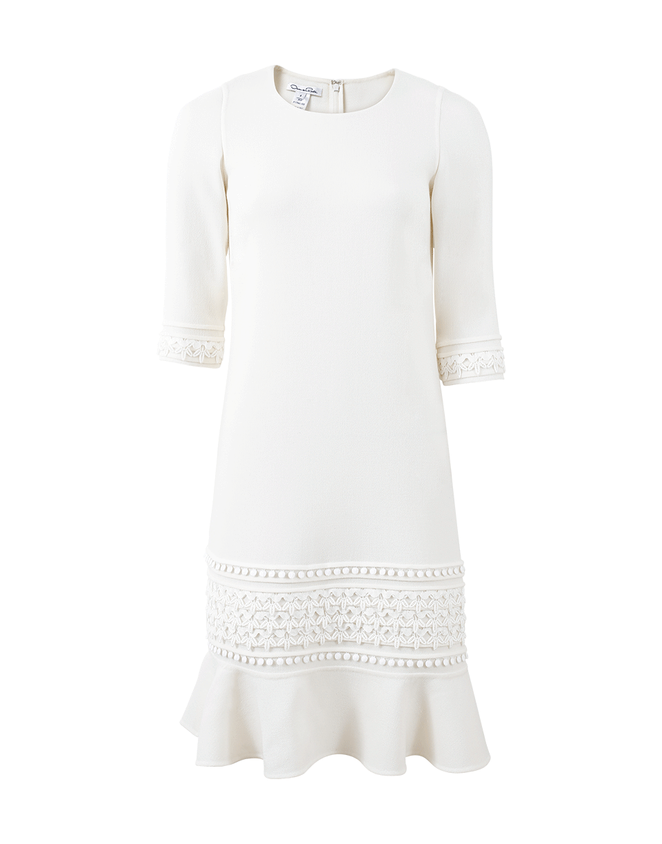 OSCAR DE LA RENTA-Pom Pom Embroidered Dress-