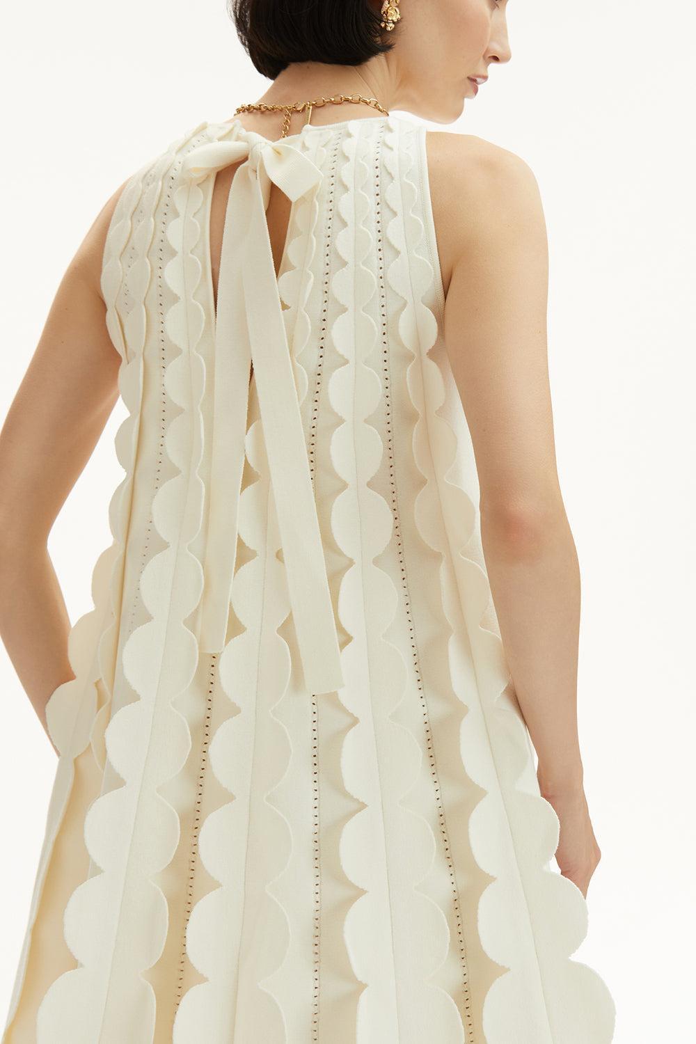 SLEEVELESS CIRCLE TRAPEZE DRESS-IVORY-XS-CLOTHINGDRESSCASUAL-OSCAR DE LA RENTA