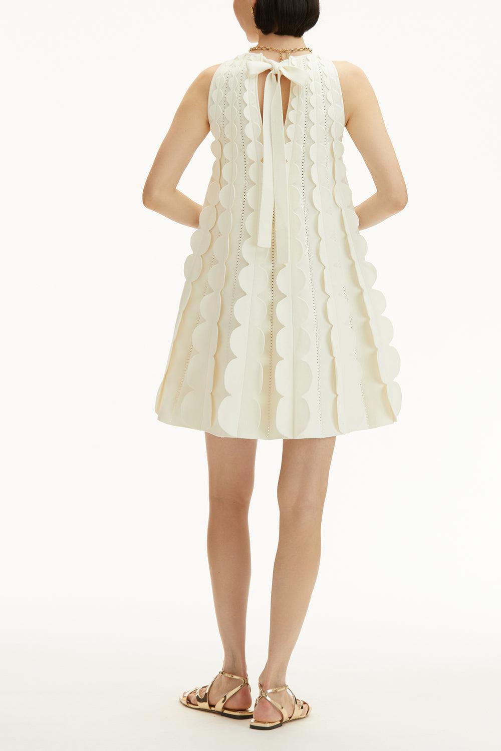 SLEEVELESS CIRCLE TRAPEZE DRESS-IVORY-XS-CLOTHINGDRESSCASUAL-OSCAR DE LA RENTA