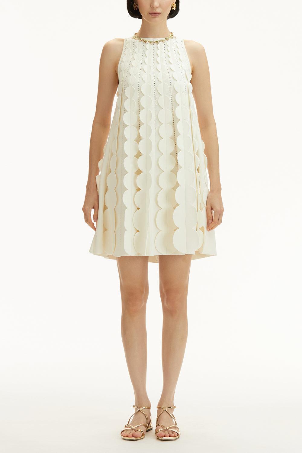 SLEEVELESS CIRCLE TRAPEZE DRESS-IVORY-XS-CLOTHINGDRESSCASUAL-OSCAR DE LA RENTA