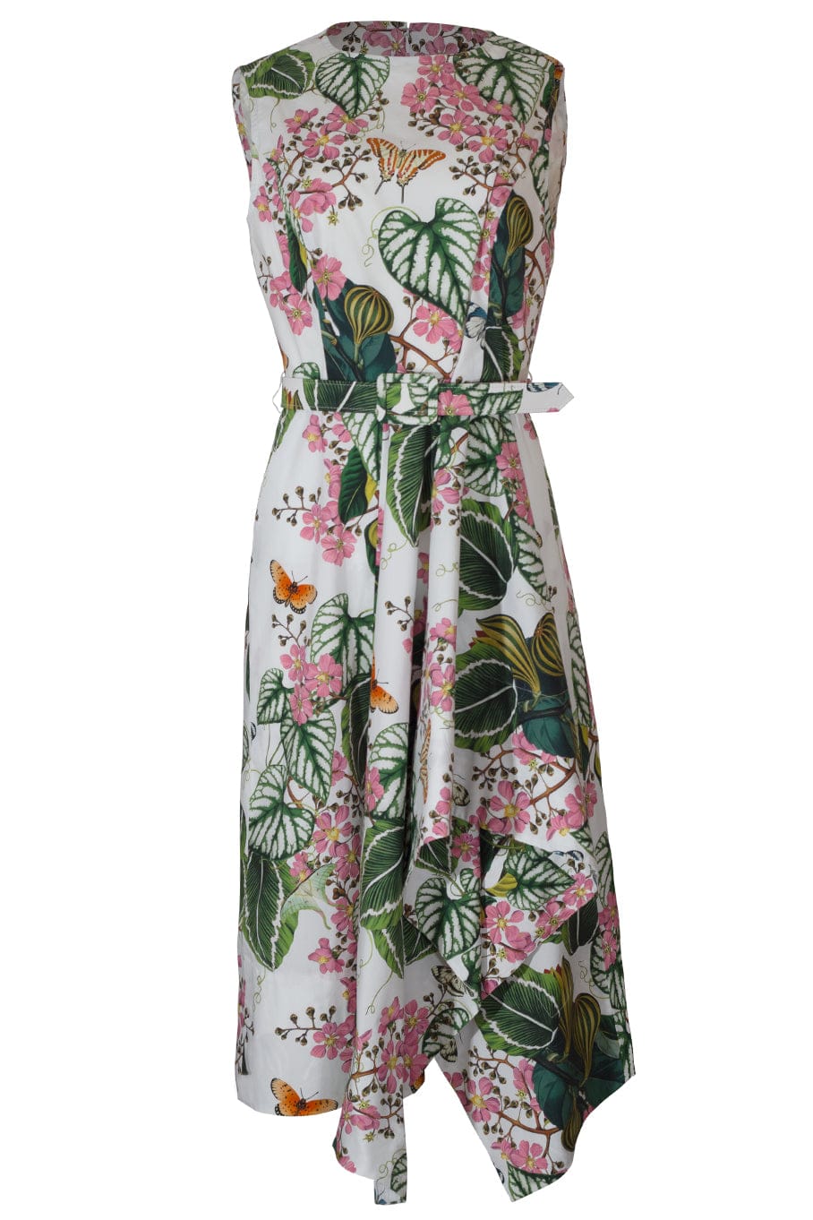 OSCAR DE LA RENTA-Sleeveless Mixed Botanical Dress-