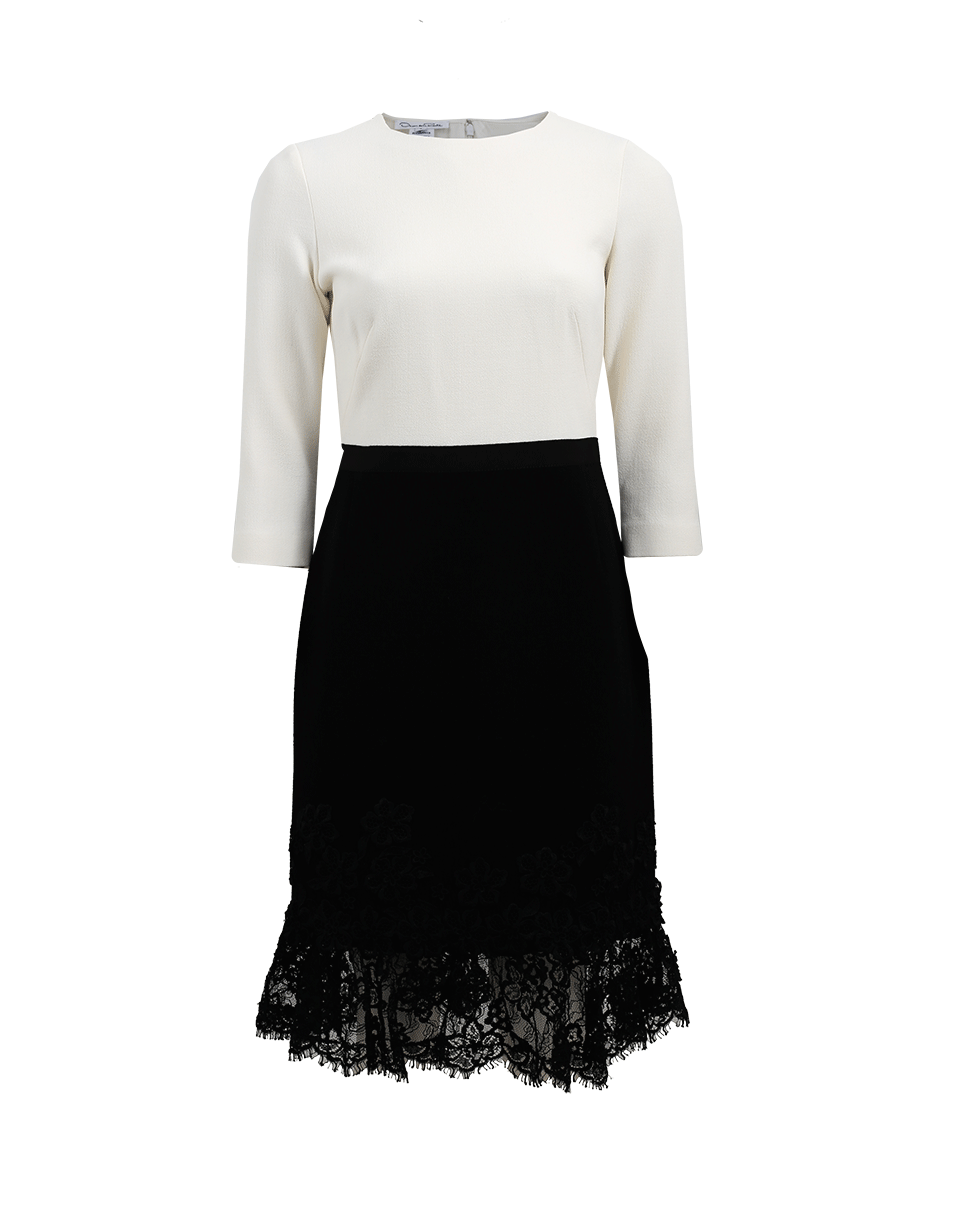 OSCAR DE LA RENTA-Lace Bottom Dress-