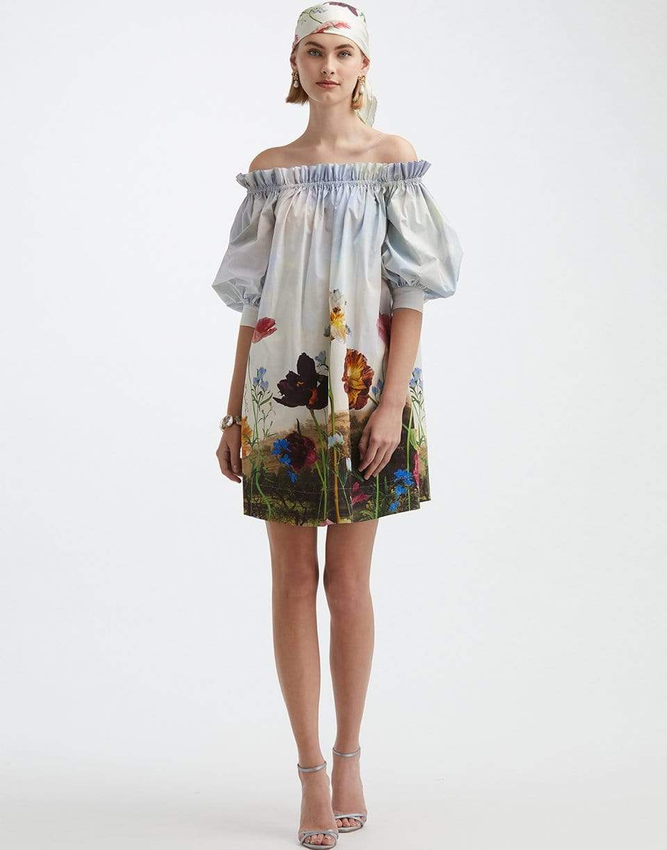 OSCAR DE LA RENTA-Off Shoulder Dress-