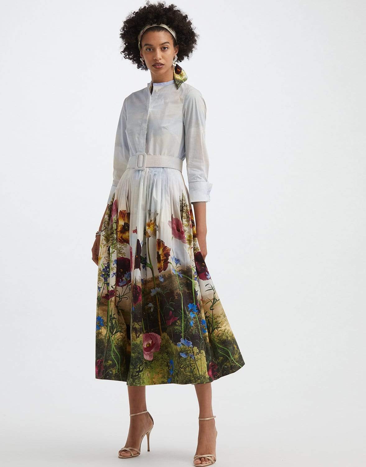 OSCAR DE LA RENTA-Cotton Poplin A-Line Dress-