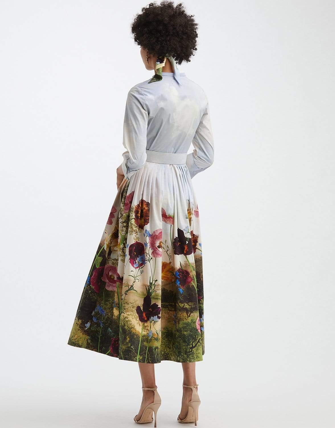 OSCAR DE LA RENTA-Cotton Poplin A-Line Dress-