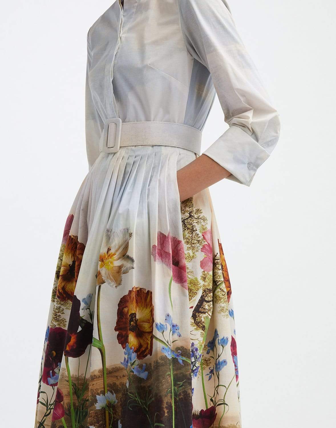 OSCAR DE LA RENTA-Cotton Poplin A-Line Dress-