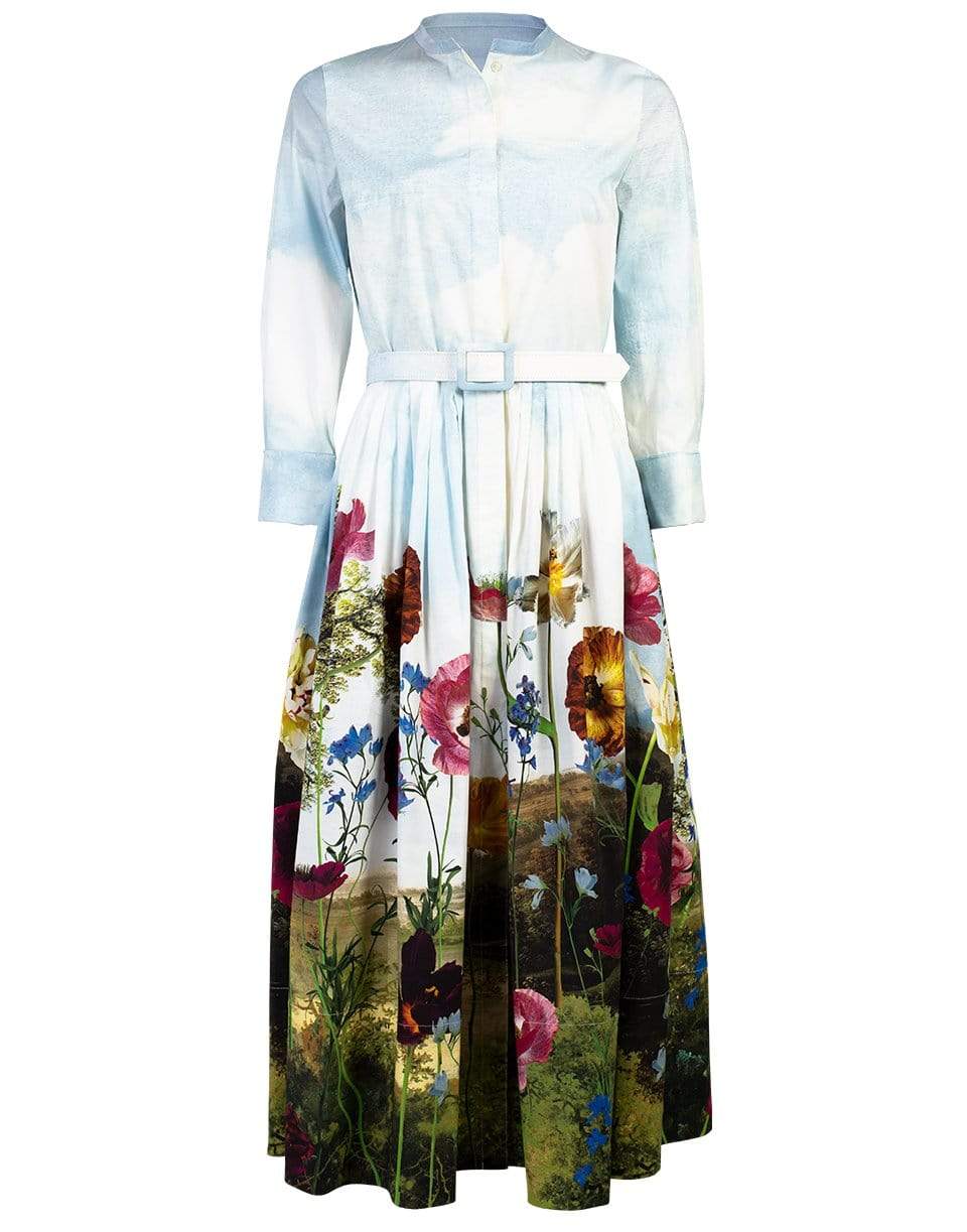 OSCAR DE LA RENTA-Cotton Poplin A-Line Dress-