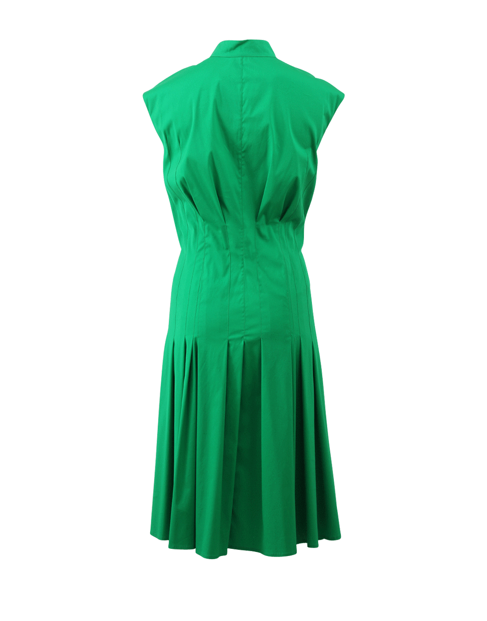 OSCAR DE LA RENTA-Drop Waist Pleat Dress-