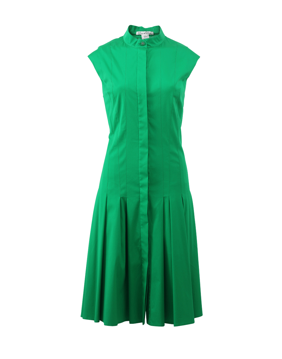 OSCAR DE LA RENTA-Drop Waist Pleat Dress-