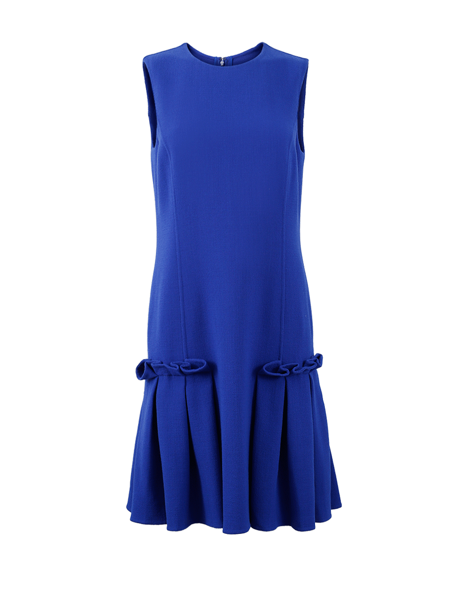OSCAR DE LA RENTA-Flounce Hem Crepe Dress-LAPIS