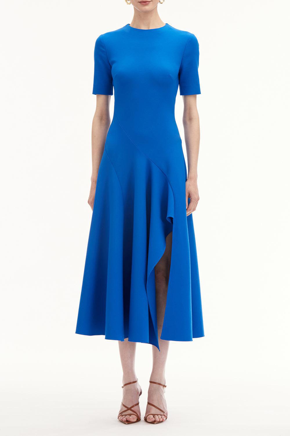 OSCAR DE LA RENTA-Short Sleeve Wave Dress-