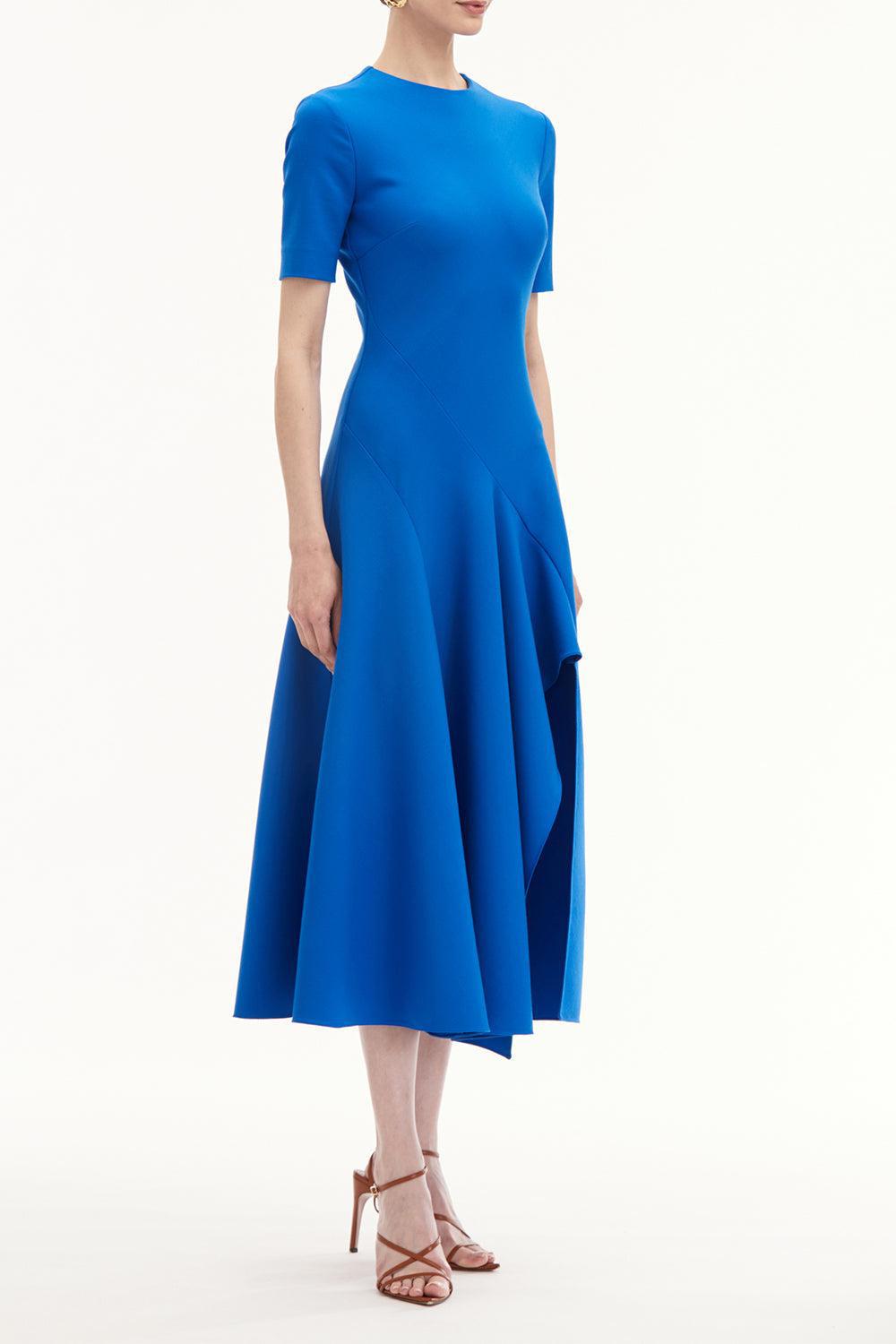 OSCAR DE LA RENTA-Short Sleeve Wave Dress-