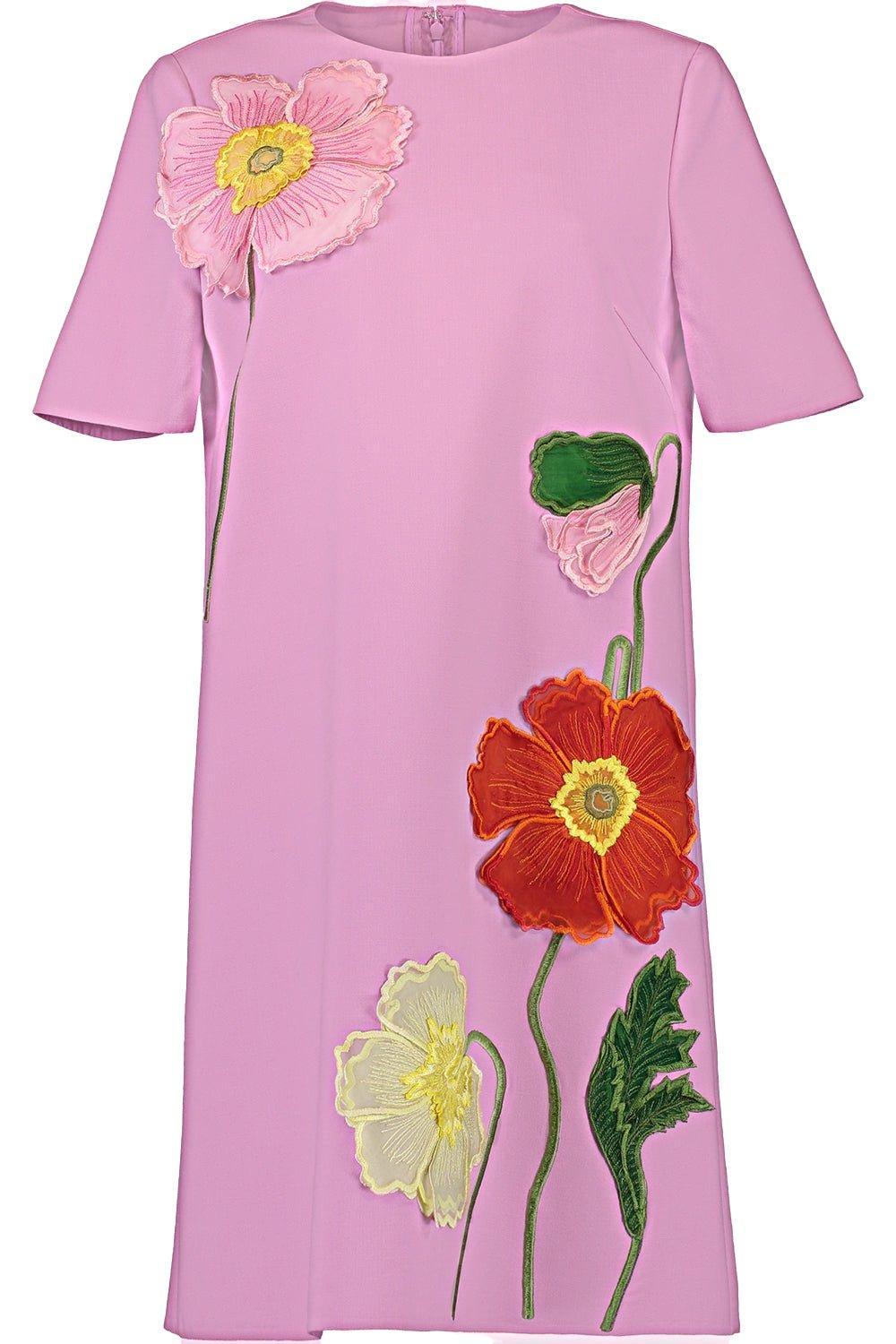 OSCAR DE LA RENTA-Painted Poppies Shift Dress - Lupine-